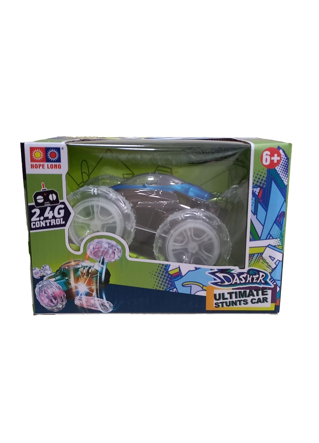 Машинка трюкова на р/в 999G-21ES, 14см, світло, обертається на 360, на батарейці, в коробці (6903317596416) Синій No Brand (315826019)