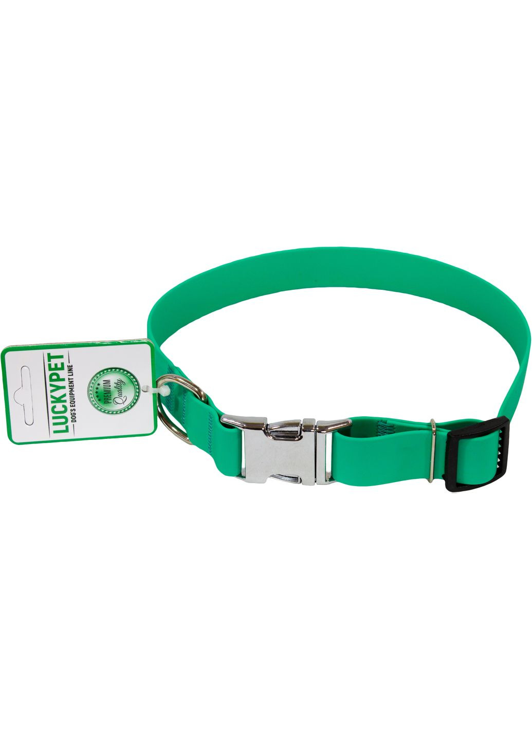 Нашийник з водонепроникної стрічки з металевим фастексом 2.5/35-45 М'ятний (4820224216478) Lucky Pet (279563729)