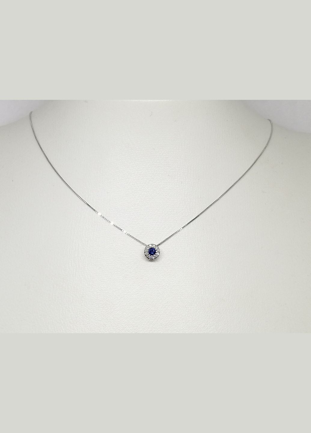 Золоте кольє з діамантами і сапфіром. 85134/1С 45 No Brand (300228916)