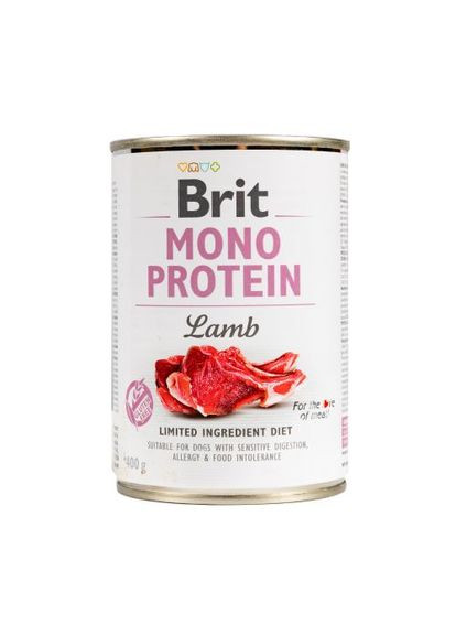 Влажный корм Brit Mono Protein Lamb для собак, с ягнятиной, 400 г Brit Care (336329049)