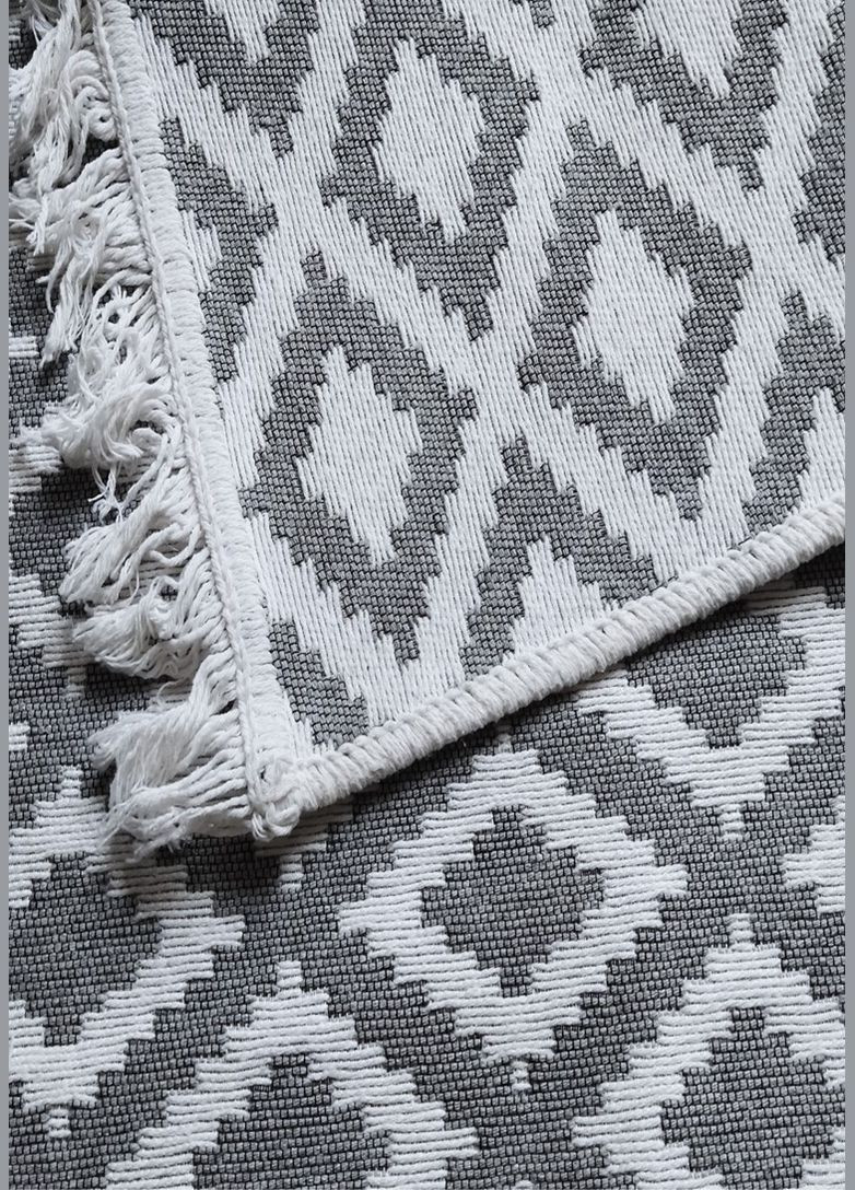 Килим Çift Taraflı 60х90 см gray white універсальний двухсторонній TC303375495 TURComFor (301766478)