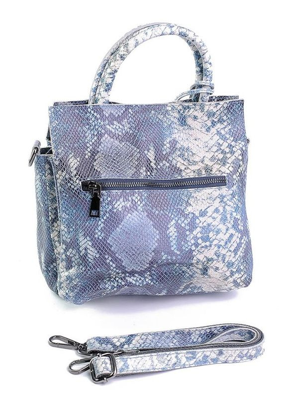 Сумка кожаная женская Шопер из натуральной кожи функциональная светло Синяя NIUNIU (322399573)