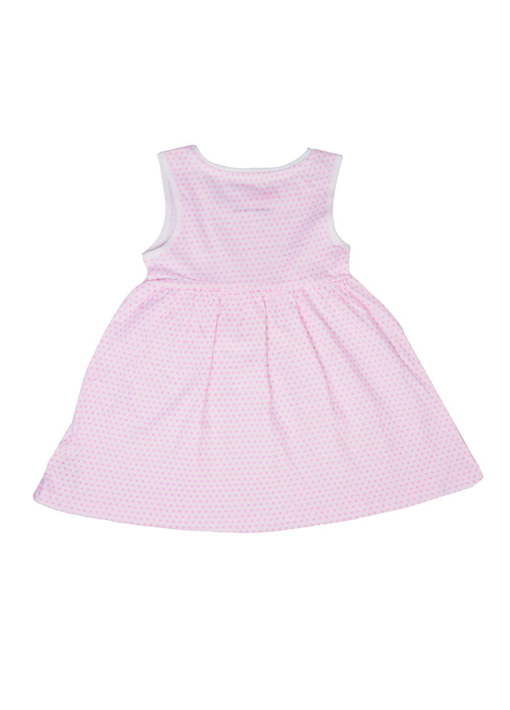 Комбинированное платье для девочки с завышеной талией в горошек 80 белый-розовый Primark (283326774)