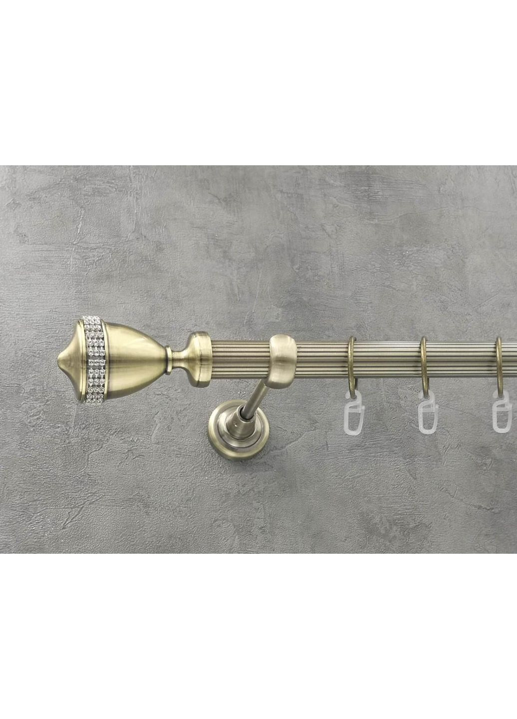 Карниз Этерния рифленая штанга одинарный открытый 25 мм 200 см Антик Quadrum (352781993)