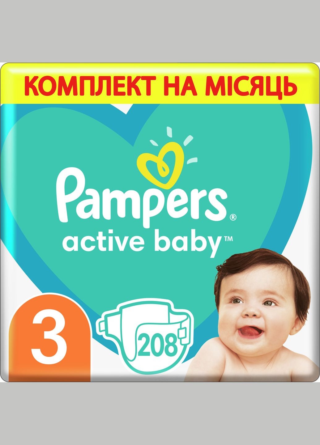 Підгузки Active Baby Midi Розмір 3 (610 кг) 208 шт (8001090910745) Pampers active baby midi розмір 3 (6-10 кг) 208 шт (268140663)