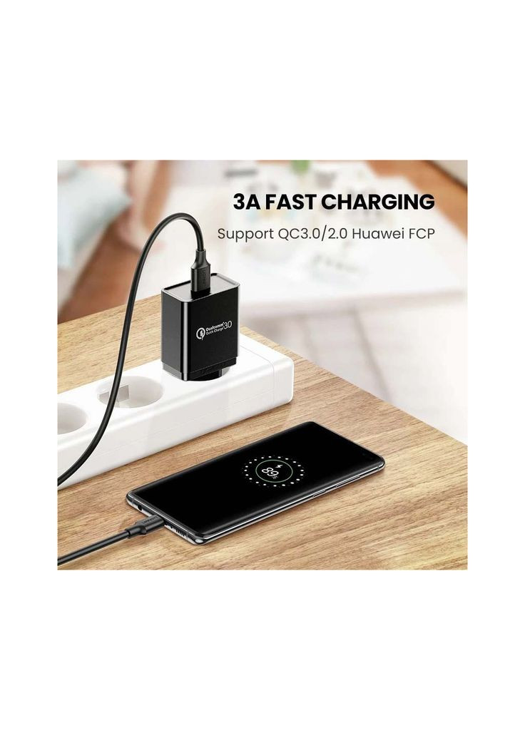 Дата кабель (m497340) Ugreen USB 3.0 AM to USB-C 0.5m 3A US184 black (367064436)