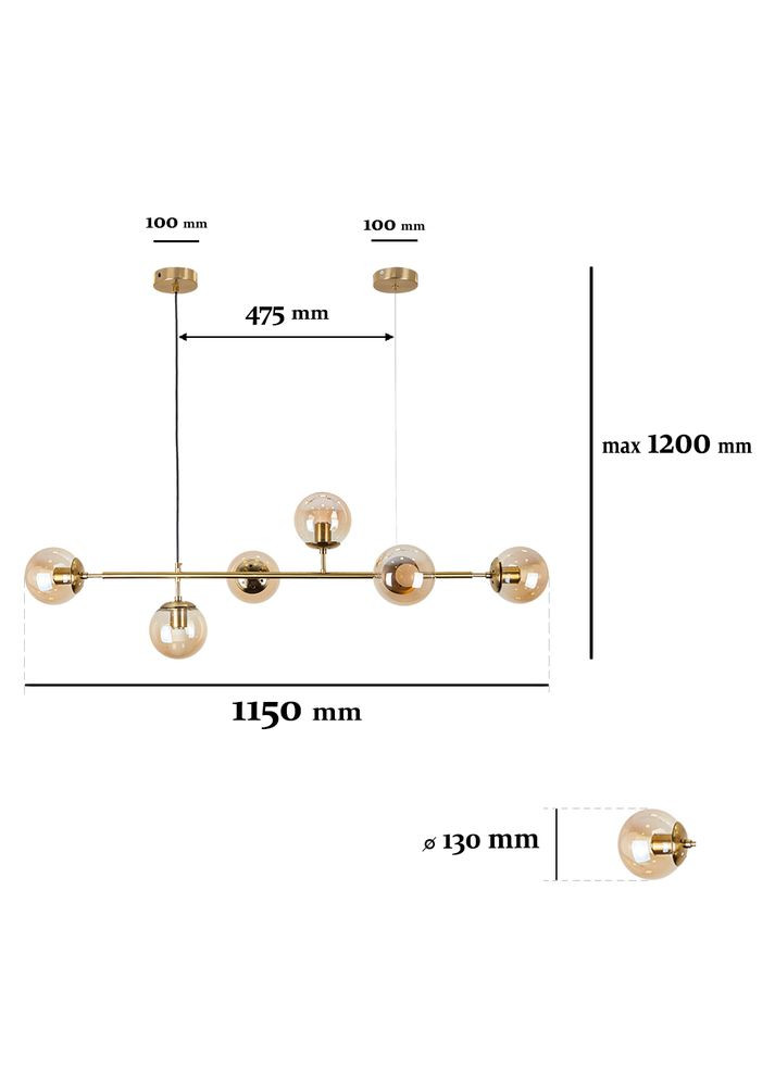 Люстра 7529802-6 BRZ+BR (LVS4454) Levistella (323003287)