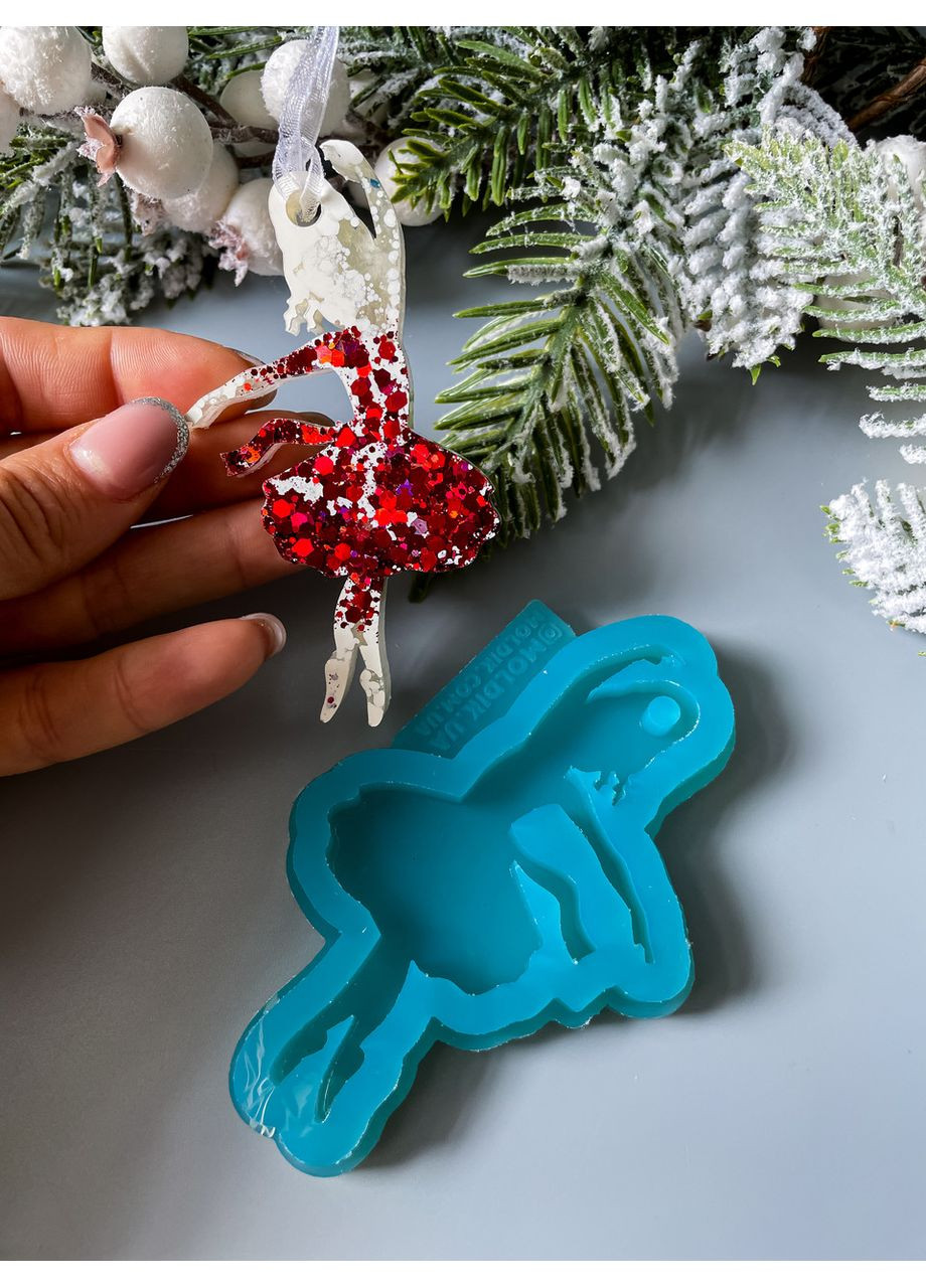 Молд Балеринка форма для новогодних игрушек на елку силиконовая форма для эпоксидной смолы No Brand (370566656)