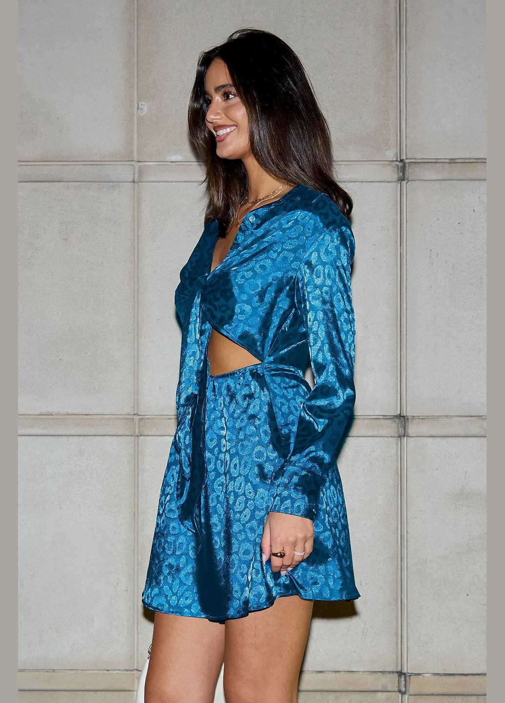 Комбинированное кэжуал платье CUPSHE леопардовый