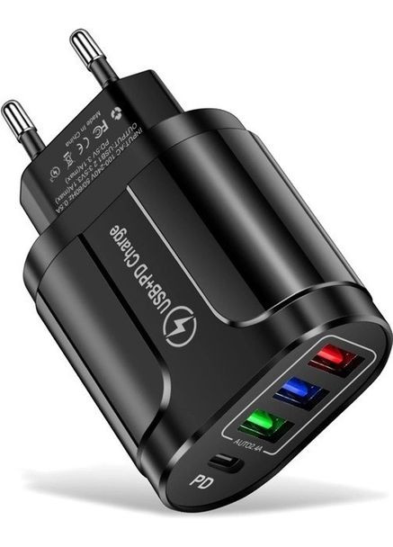 Зарядний пристрій Mirrow 3 USB Type-C Super Charge/Quick Charge 3.0 5V/2.4A (АС050557) No Brand (330778700)