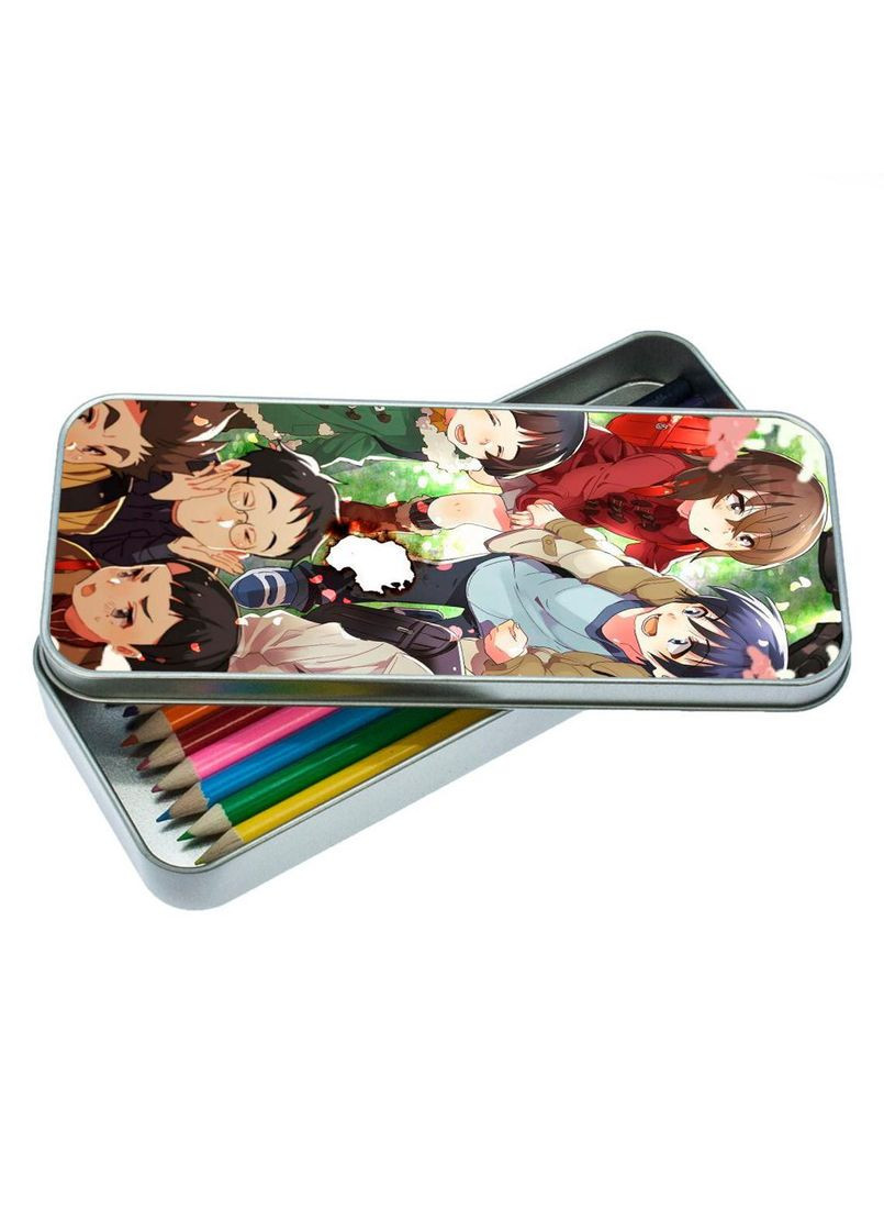 Пенал шкільний для хлопчика та дівчинки металевий Місто, де немає лише мене #013 7*18 см Silver No Brand (309159633)