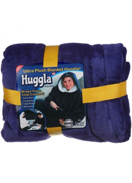 Толстовка-плед с капюшоном Huggle Hoodie двусторонняя синий (1762047567) No Brand (335808248)