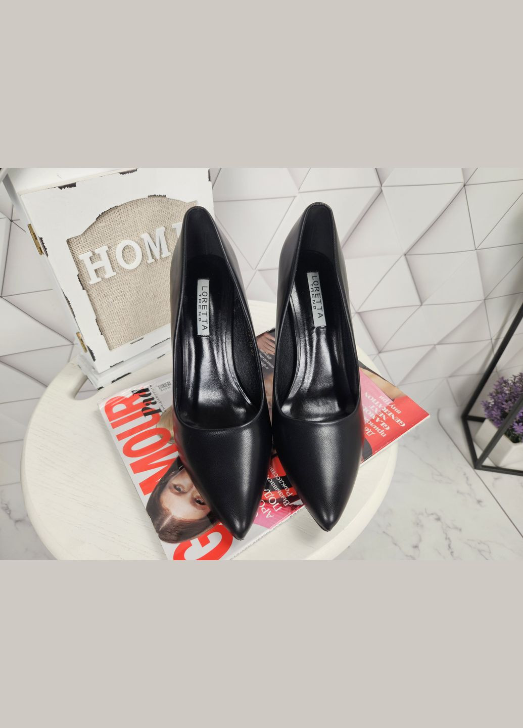 Туфли лодочки черные на шпильке матовая экокожа (26 см) sp-2968 No Brand
