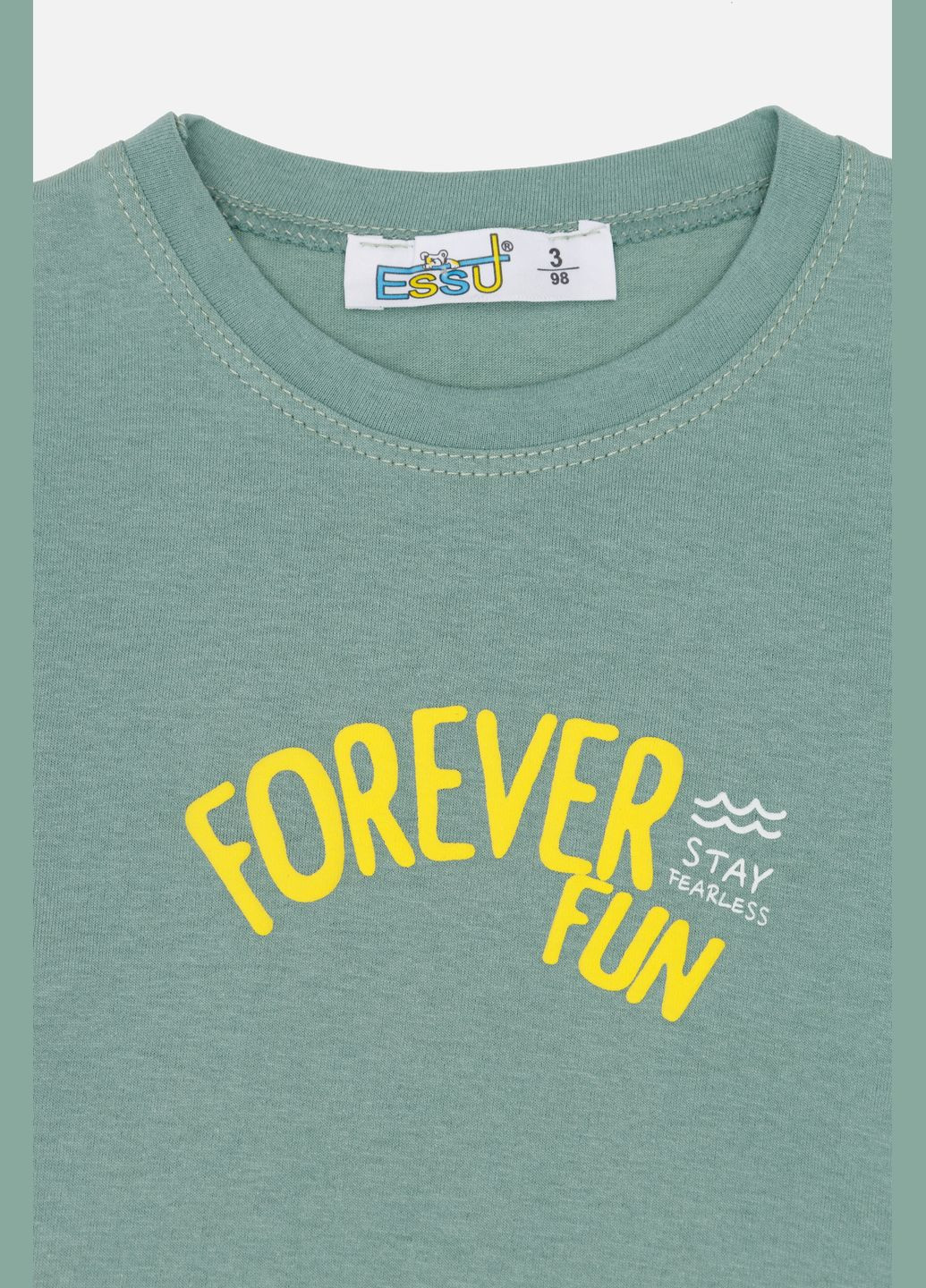 Оливкова літня футболка з коротким рукавом для хлопчика колір оливковий цб-00243930 Essu
