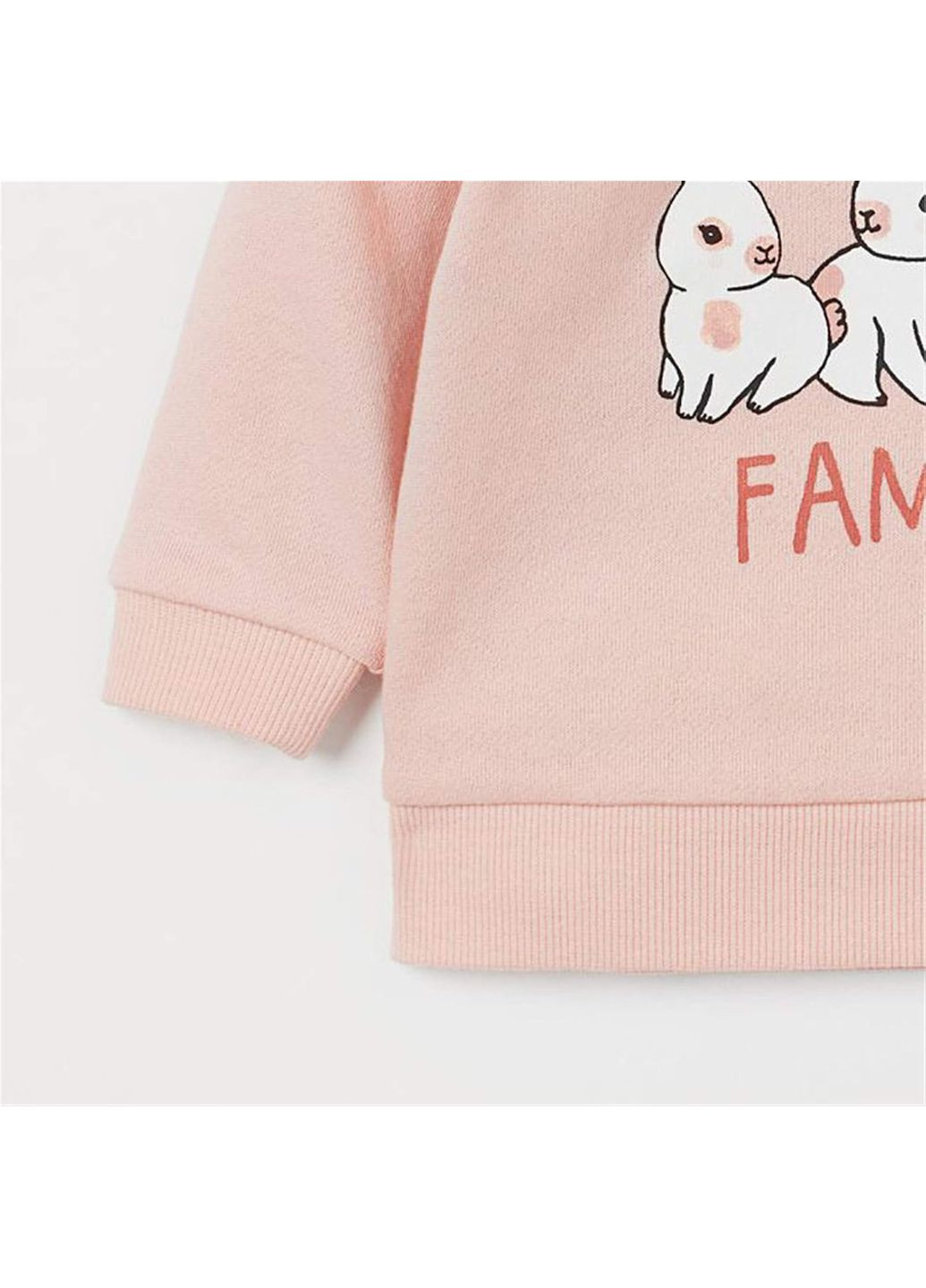 H&M світшот малюнок світло-рожевий повсякденний бавовна