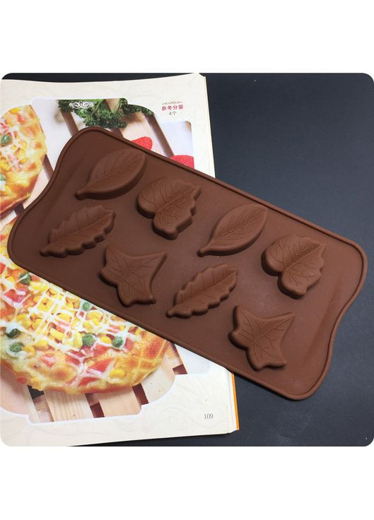 Силіконова форма для цукерок, шоколаду, карамелі "Листя" 8 осередків ( ) China (366874723)