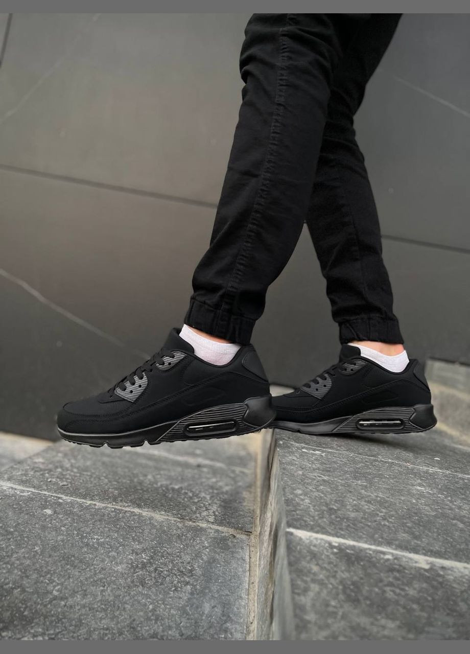 Черные демисезонные стильные мужские кроссовки No Brand