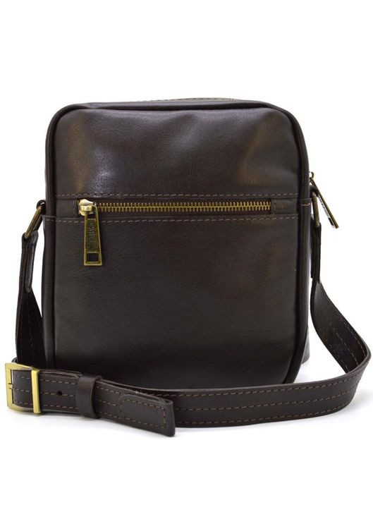 Мужская сумка через плечо из телячьей кожи с двумя отделениями коричневая TARWA (302315118)