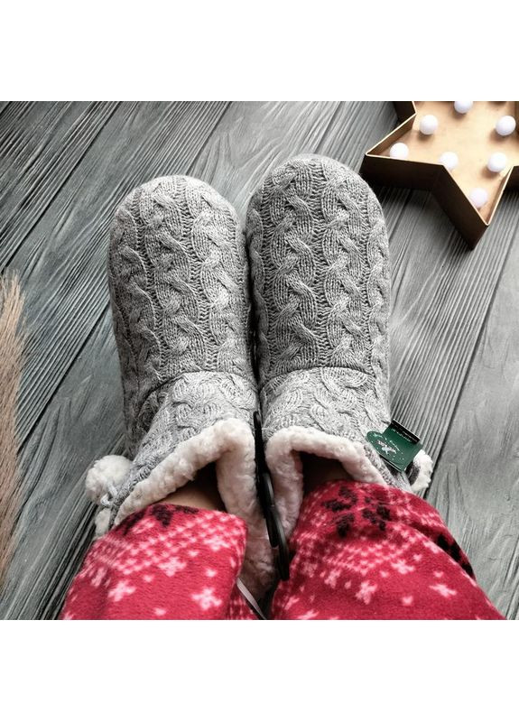 Серые домашние тапочки вязанные с эффектом памяти для женщины memory foam 9b-fw01326 Ardene