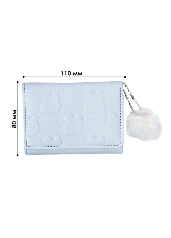 Жіночий гаманець C325-44 Light Blue для карт повсякденний з принтом кролика пухнастою кулькою 3 шт. Eastern Star (352012616)