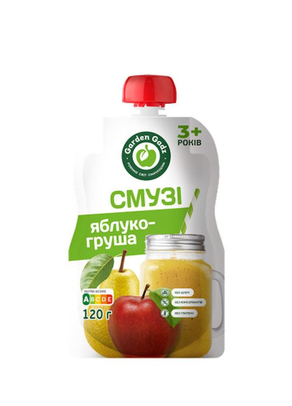 Пюре фруктове "Смузі яблуко-груша" Garden Gadz 120г (22-0658) Кукумбер (342116967)