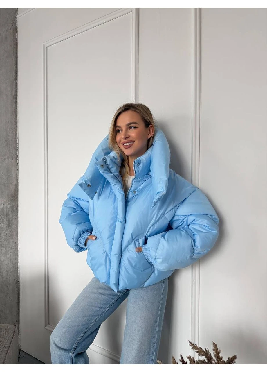 Блакитний демісезонний Пуховик Style Point