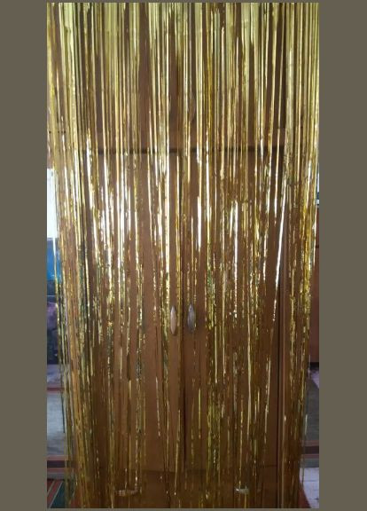 Дождик для фотозоны украшение 245 см на 92 см золотистый Jannet Дощик (316580375)