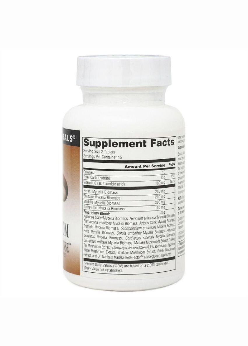 Комплекс з 15 Різновидів Грибів, Mushroom Immune Defense,, 30 таблеток Source Naturals (322741399)