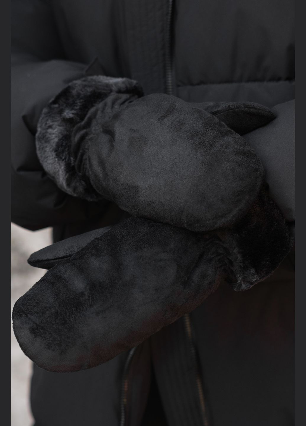 Теплые черные зимние перчатки перчатки Polar Without (304611742)