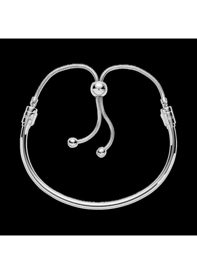 Срібний жорсткий браслет-слайдер Пандора 597953CZ Kabluchka (355345894)