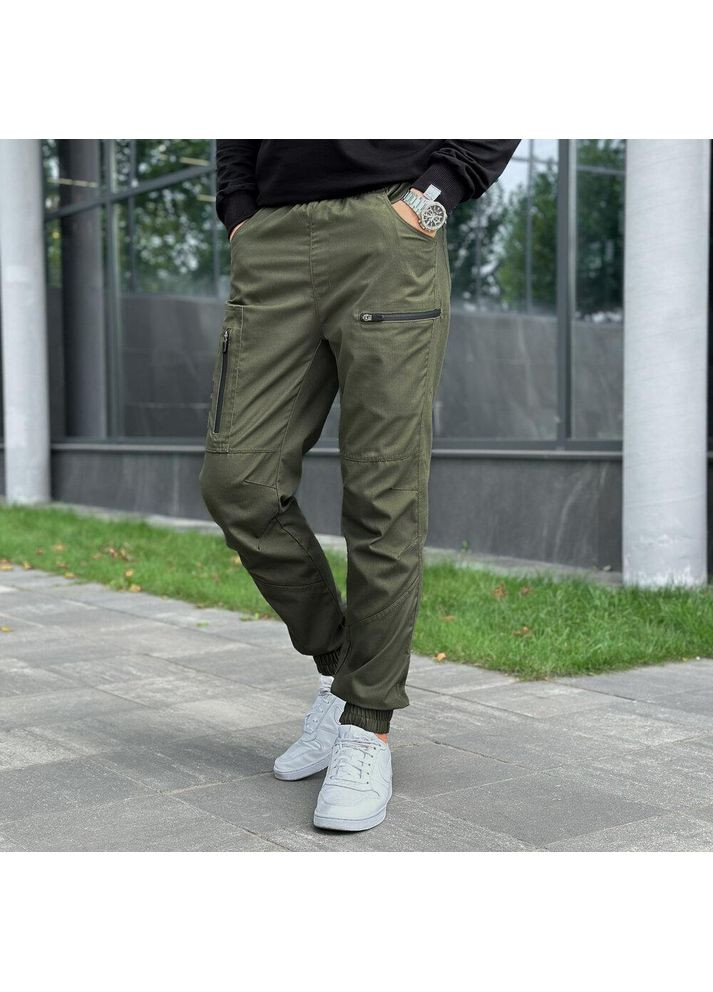 Хаки повседневный демисезонные зауженные брюки Freedom