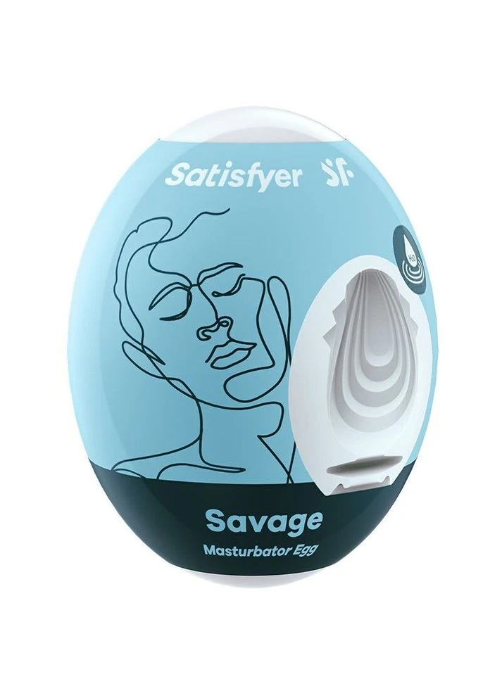 Самосмазывающийся мастурбатор-яйцо Masturbator Egg Savage, одноразовый, не нуждается в смазке Satisfyer (366876206)