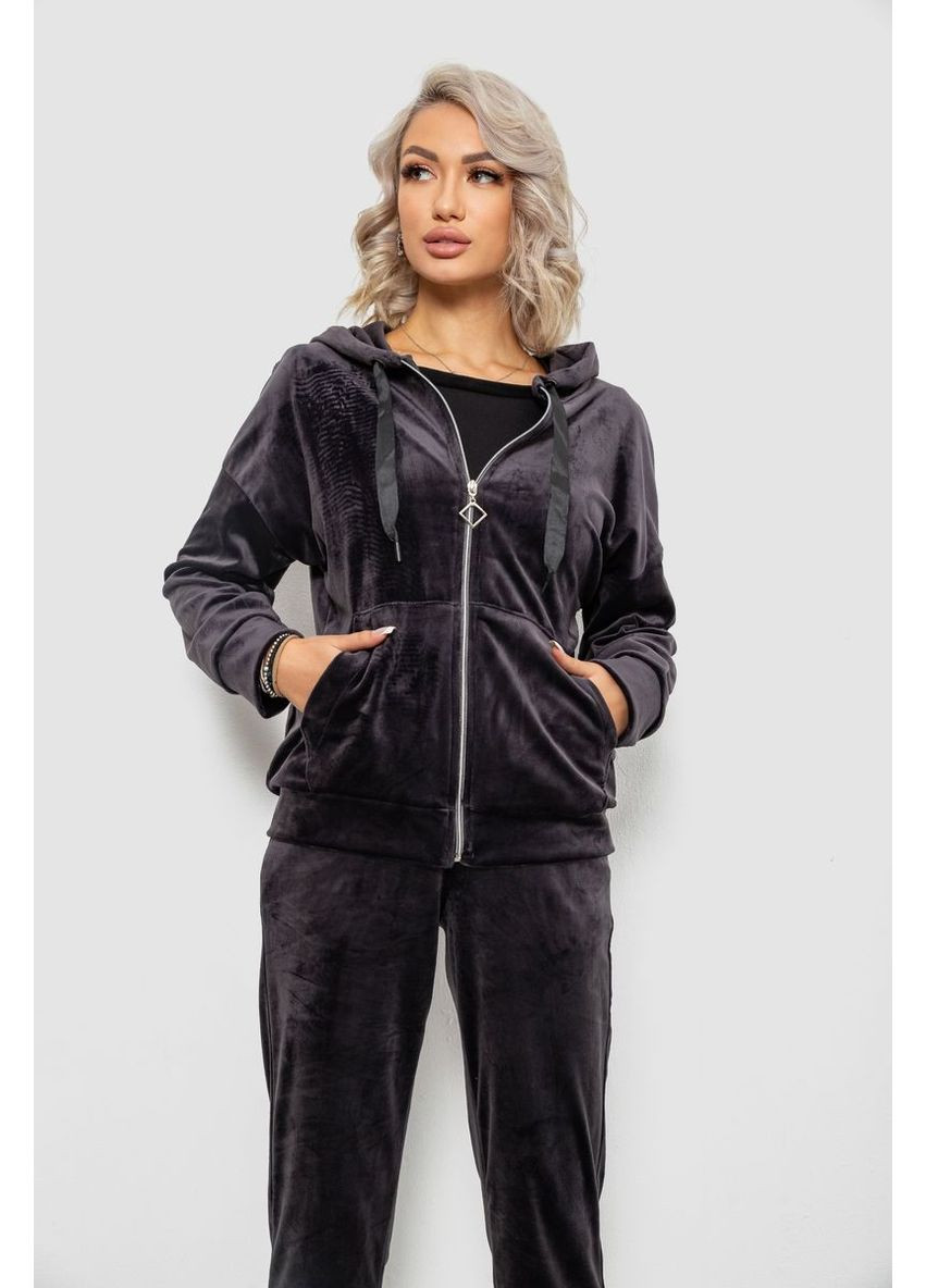 Спортивний костюм жіночий велюровий, колір чорнильний, 257R4119 Ager (365060318)