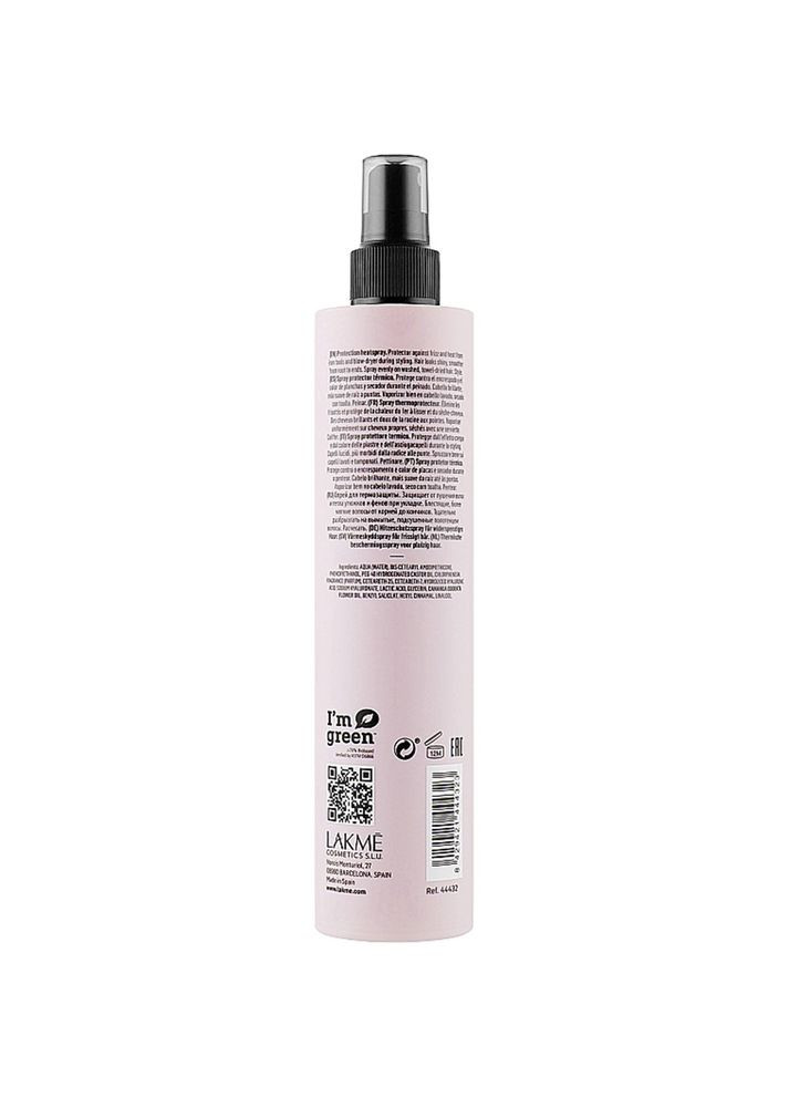 Спрей для термозахисту волосся Teknia Frizz Control Protector 300 мл 44432 Lakme (317303505)