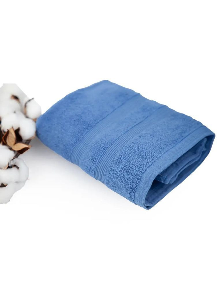 Хлопковое полотенце для тела 70*140 см, 500 г/м2 Tender Touch Синий (2846070140) ТЕП однотонный синий