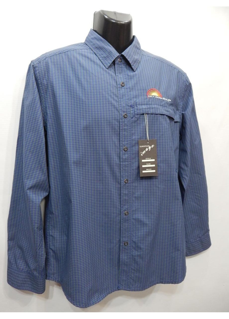 Синяя кэжуал рубашка в клетку No Brand