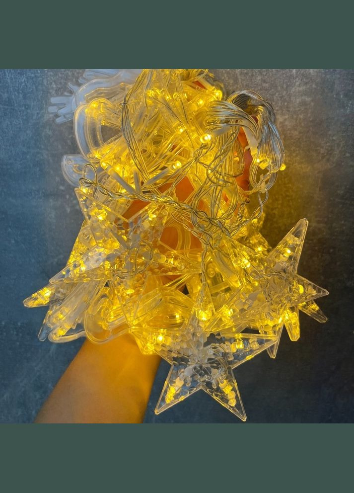 Гірлянда новорічні Зірочки 140 LED 3,2 м жовте світіння 119133-033 No Brand (346152705)