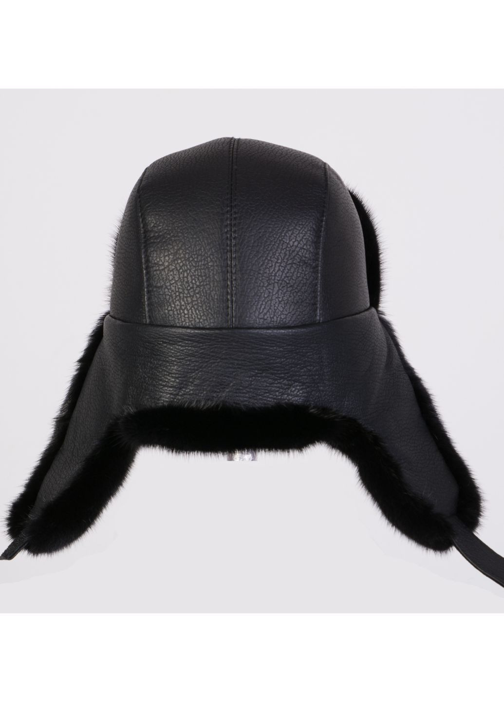 Мужская меховая норковая шапка ушанка классическая с натуральной кожей Меховой Стиль Вова (301647364)