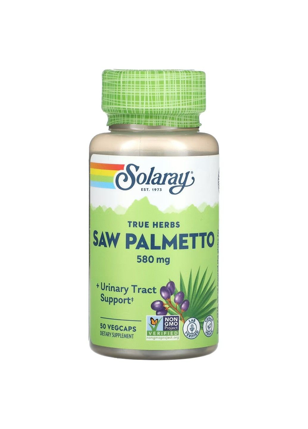 Ягоди Пальметто Saw Palmetto Berry 580мг - 50 вег.капсул Solaray (296655293)