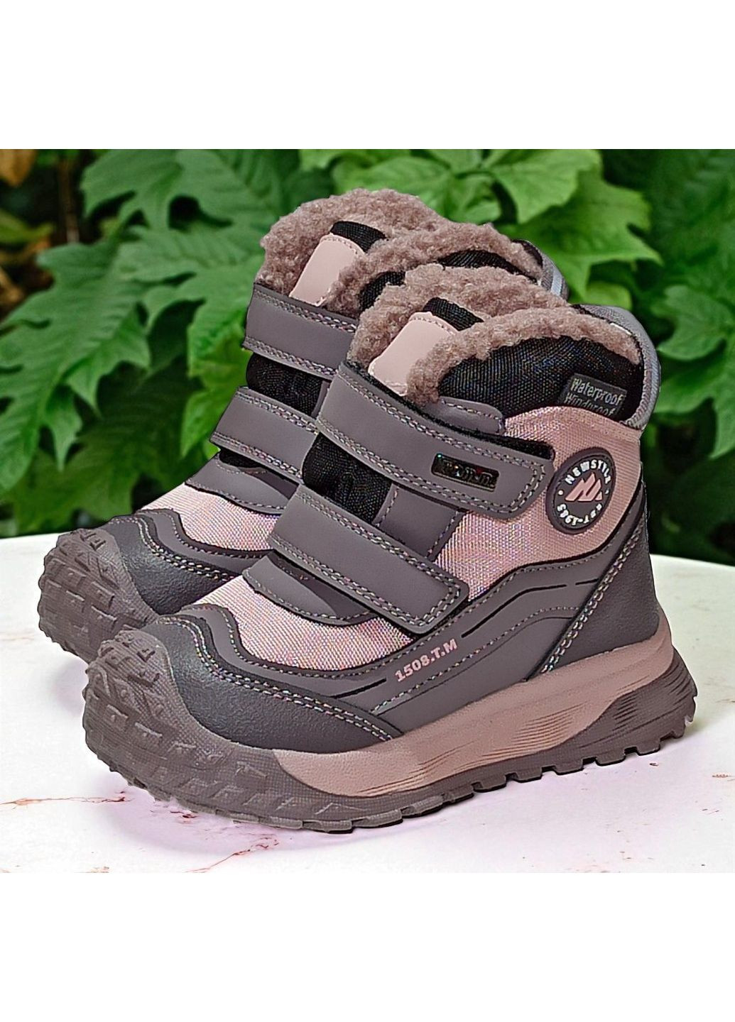 Зимові дутики на липучках, зимові черевики на овчині для дівчинки, термочеревики для дівчинки Tom.M (367020265)