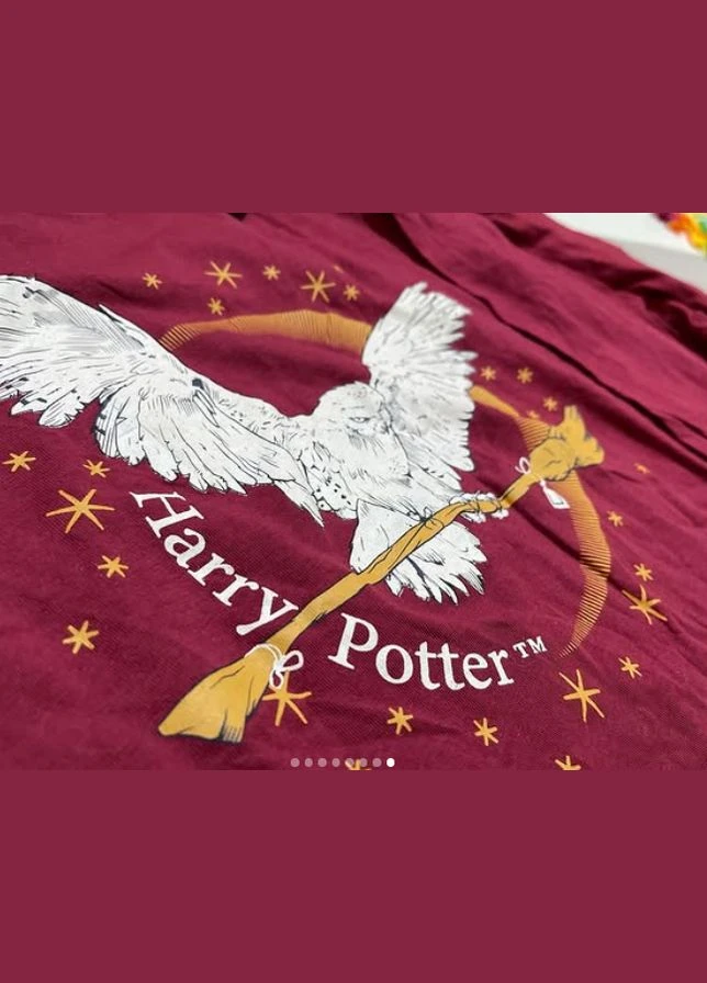 Бордовая всесезон пижама harry potter с орлом бордовая унисекс 390441_2201-2 лонгслив + брюки Lidl