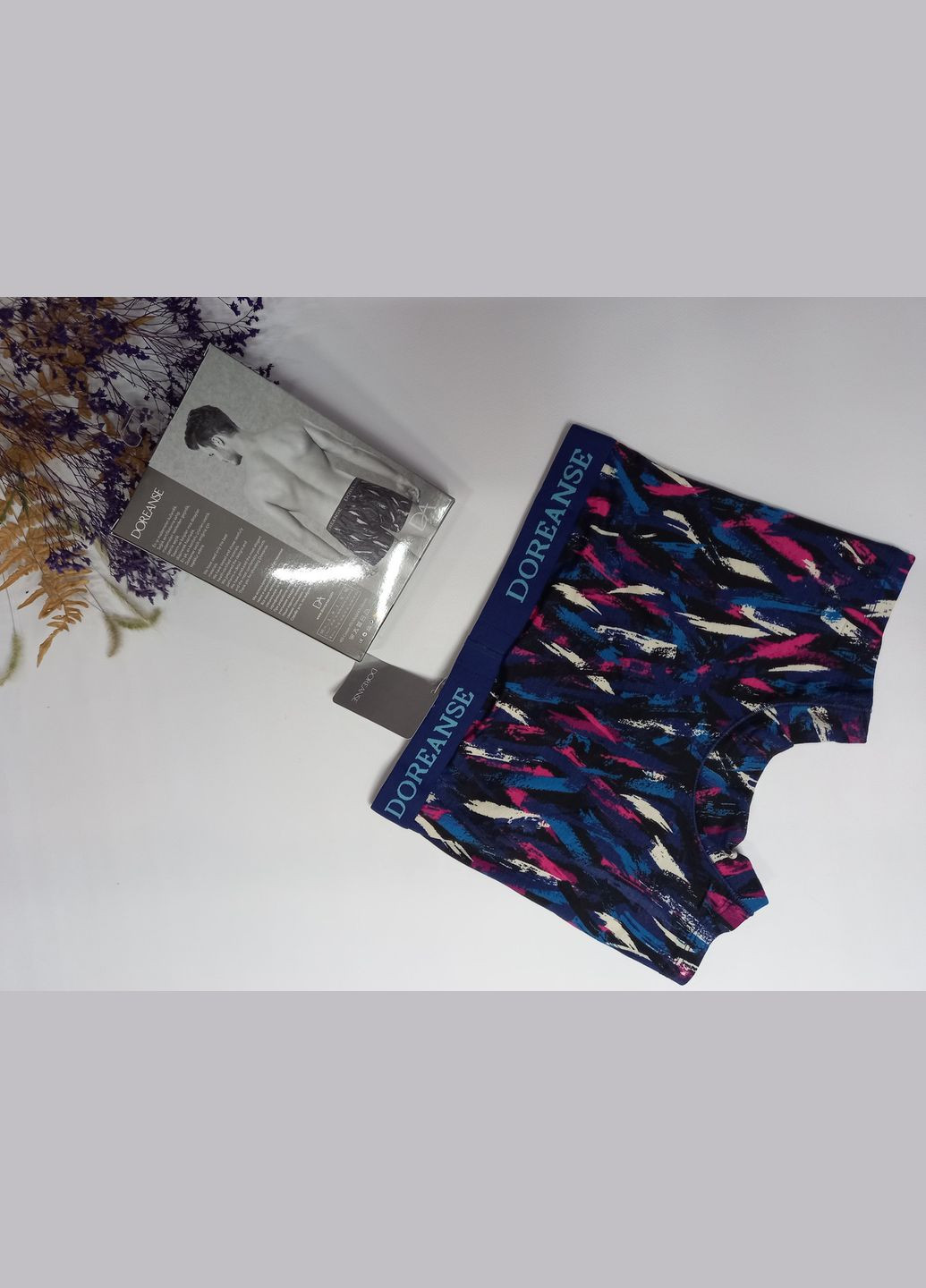 Чоловічі труси боксери з кольоровим принтом Neon 1704 доренс Doreanse (368787791)