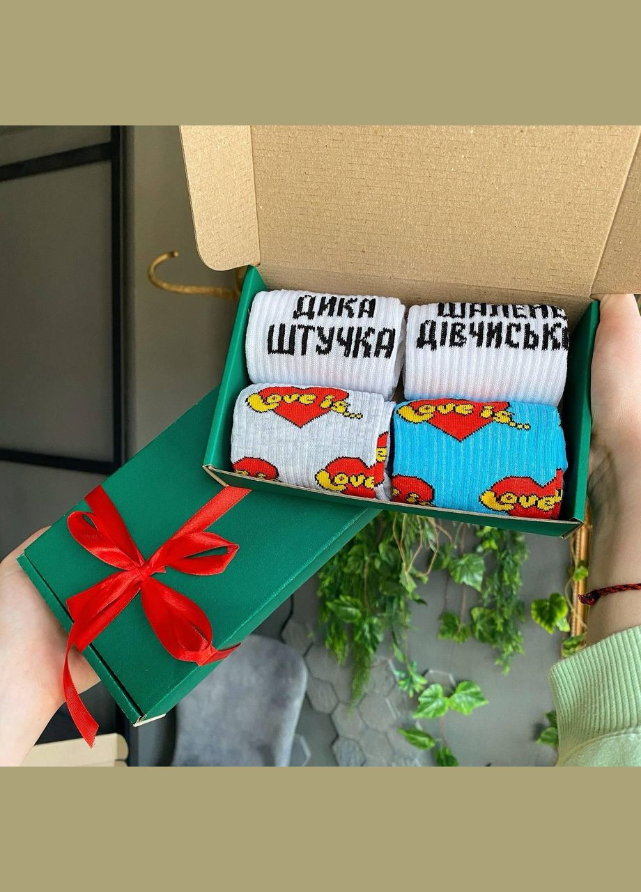 Комбіновані бокс жіночих подарункових шкарпеток 36-41 на 4 пари Vakko (308201784)