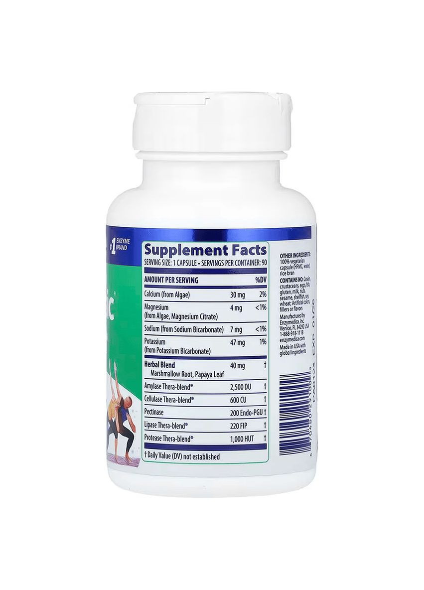 Ферменти для підтримки pH балансу, pH-Basic,, 90 капсул Enzymedica (322741403)