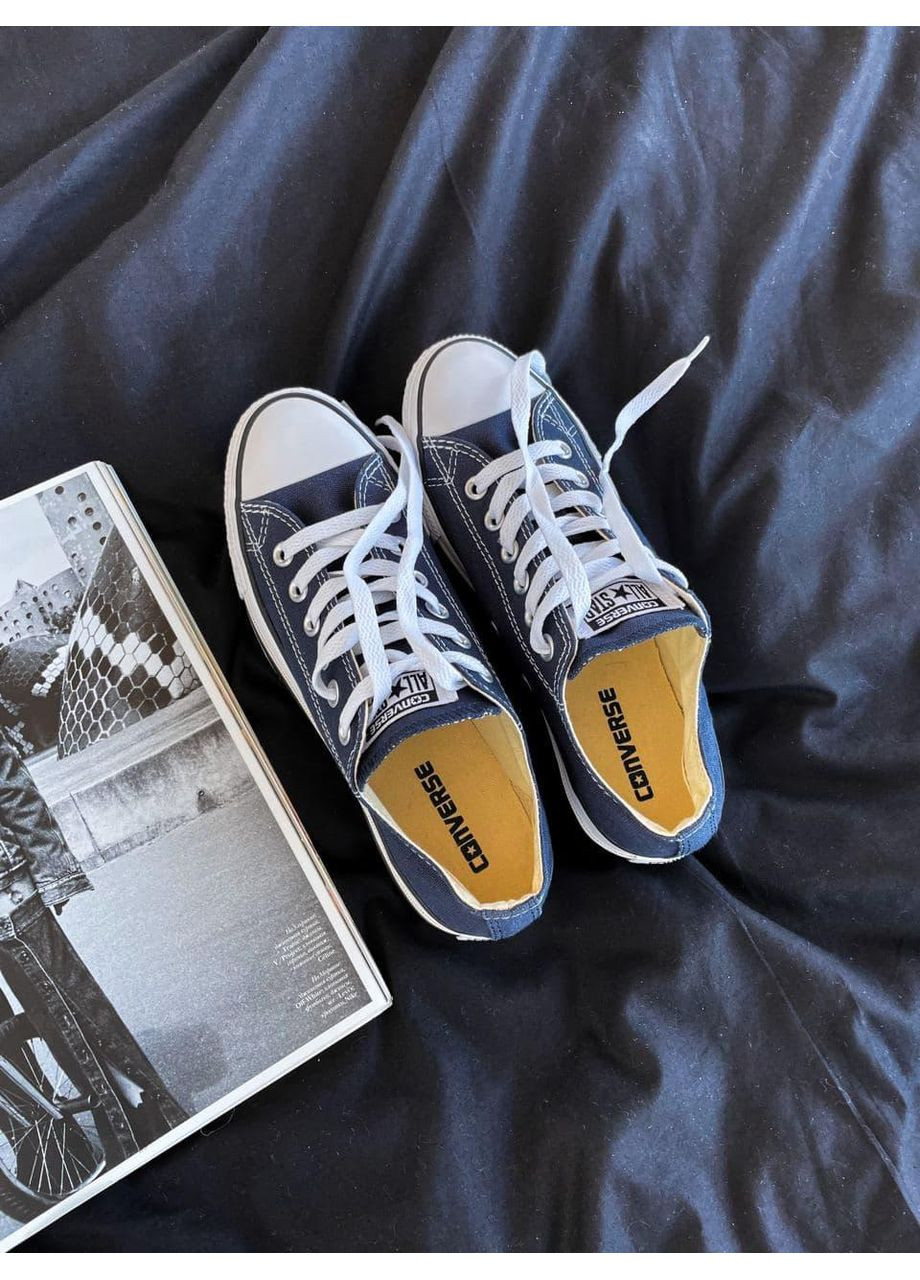 КЕДИ ЖІНОЧІ CONVERSE LOW NAVY BLUE КОНВЕРС No Brand білі демісезони (369389767)
