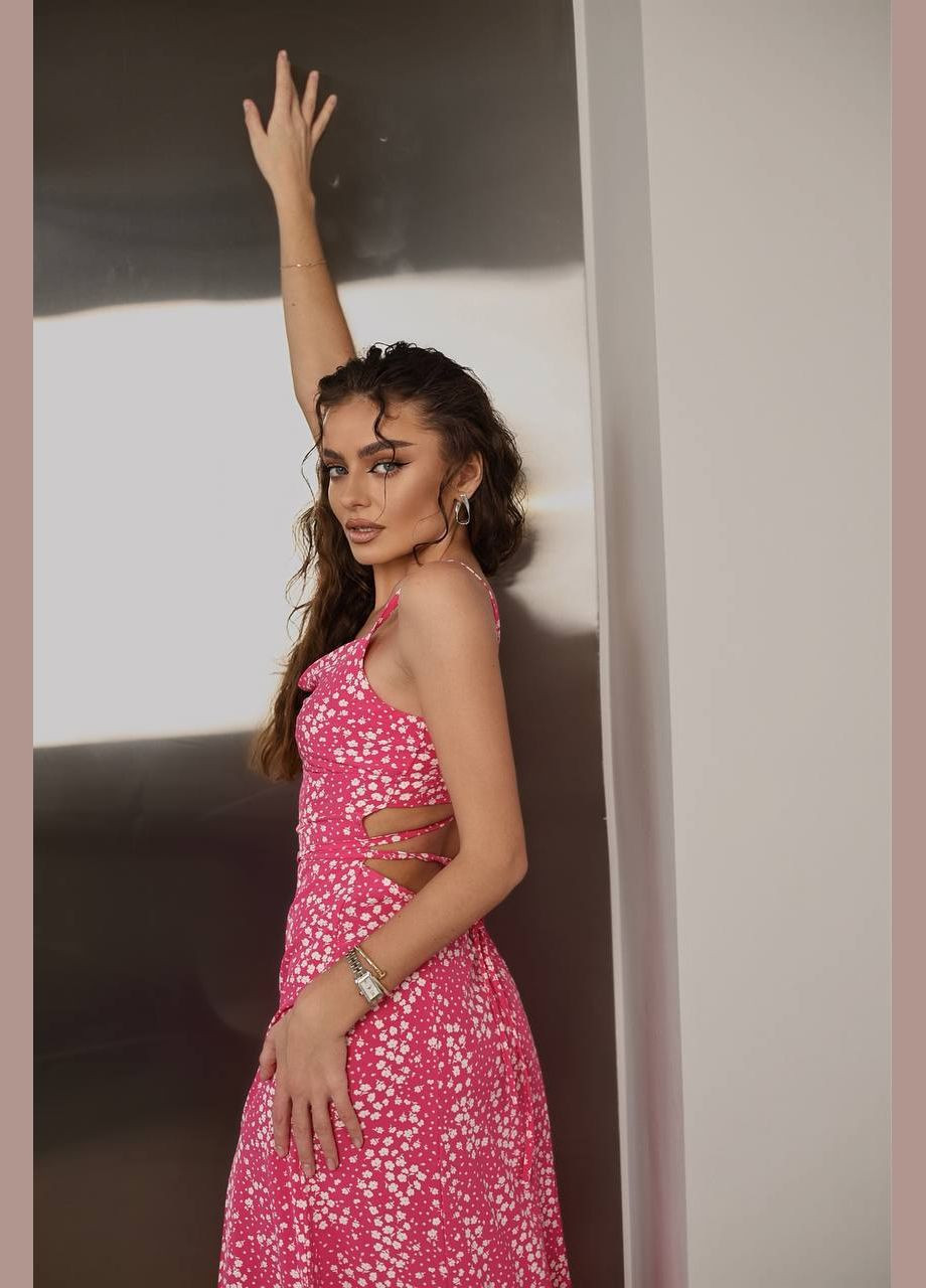 Рожева повсякденний сукня жіноча Україна з квітковим принтом