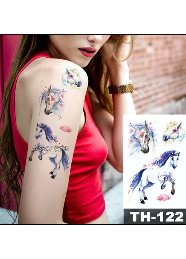 Тимчасове татуювання набір Коні акварель TH122 Tattoo (366891073)