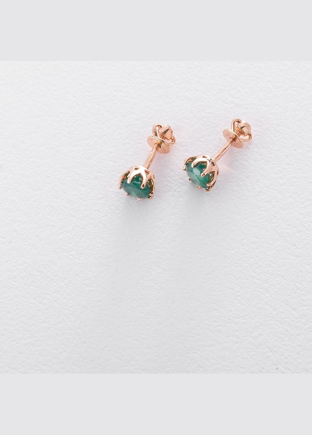 Золоті сережки-пусети з оніксом с06309 Oniks (264023468)