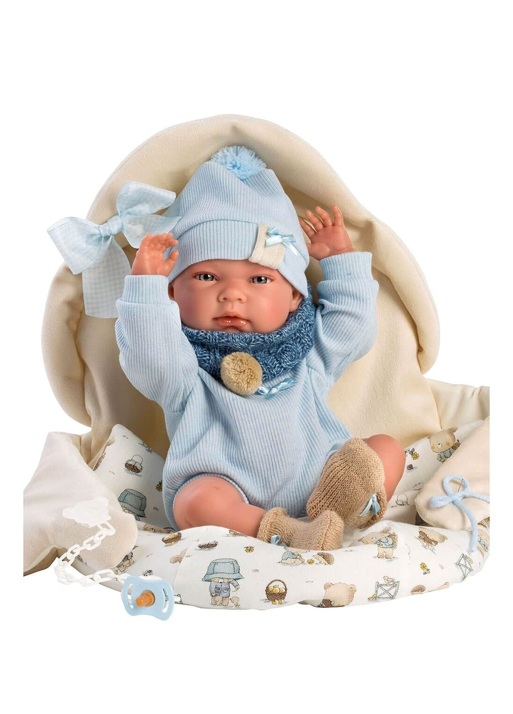 Велика Вінілова Лялька Немовля Новонароджений Хлопчик Пупс 40 см для рольових ігор реалістична іграшка Llorens (370603481)