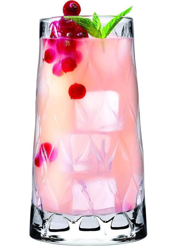 Набор 4 стакана Leafy 345мл, высокие стаканы для напитков. Pasabahce (372172526)